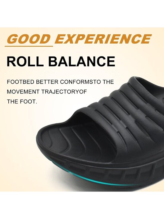 Men\'s Black Sandals Orthotic Arch Support Open Toe Sport Slides Thick Cushion main image 7